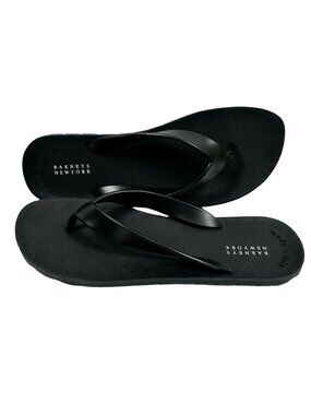 Barneys New York Women 10 Flip Flop Sandals Black Quiet Luxury Made In Italy EUC